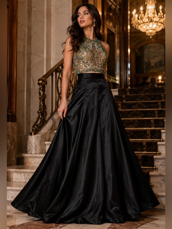 Anthropologie Dresses & Skirts - NWT Anthropologie Eliza J Black Satin Ball Gown Maxi Skirt Formal Evening Sz 10